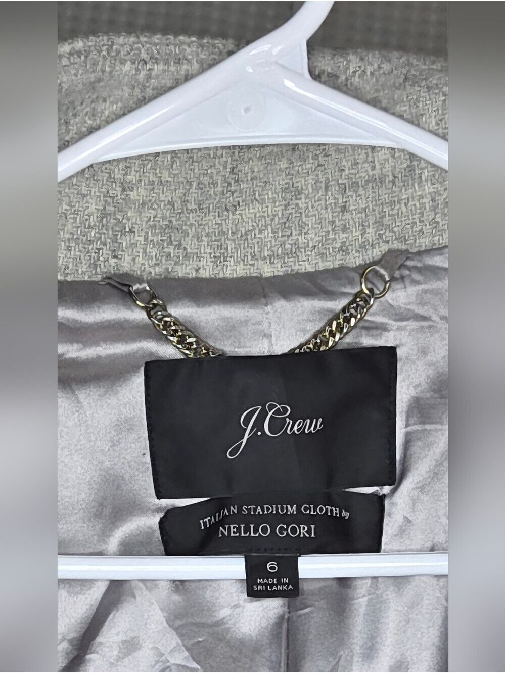 J.Crew Italian Stadium Cloth Wool Coat Gray Nello Gori Size 6 Quiet Luxury - Picture 8 of 11